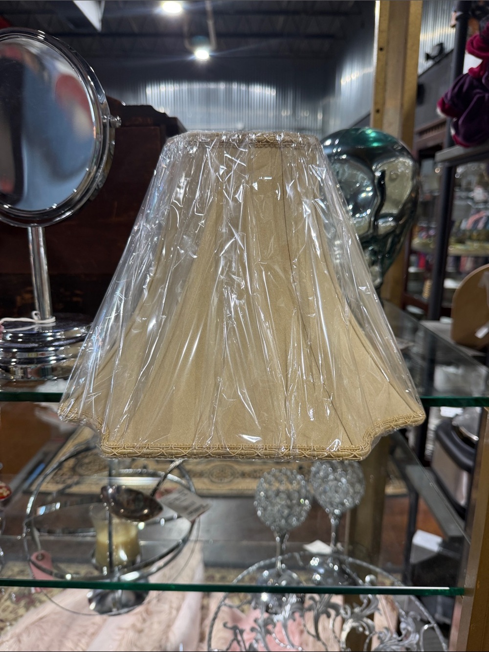 Neutral Beige Fabric Lamp Shade - Classic Tapered Style
